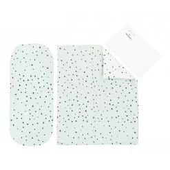 Kikkaboo Kinderwagen Bettwäsche-Set Bär 6tlg Decke 80 x 60 Kissen 35 x 26 Laken grün rosa Outlet