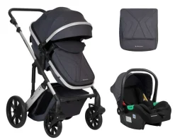 Kikka Boo Kikkaboo Kinderwagen Darling 3 in 1 Sportsitz Tragetasche Autositz Wickeltasche grau gemustert Outlet