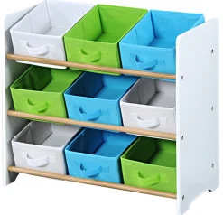 Kesper Kinder- Aufbewahrungsregal,FSC, Farbe: weiß -grün-blau Clearance