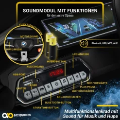 Actionbikes Motors Kinder-Elektroauto BMW i4, Fernbedienung, LED-Beleuchtung, Soft-Start-Funktion Schwarz New