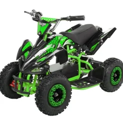 Actionbikes Motors Kinderquad Racer 1000, Pocket-Quad mit 1000 Watt Elektromotor, 3 Batterien, Stoßdämpfer, bis 24 km/h Schwarz/Grün New