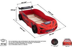 Aileenstore Kinderzimmer komplett Set Autobett Rio 5 teilig Rot Outlet