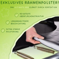 Kinetic Sports Trampolin Outdoor 'Ultimate Pro' Ø 244/305/366 cm, rundes Gartentrampolin mit Sicherheitsnetz, bis 120/150/160 kg | Schwarz-Neongrün Sale