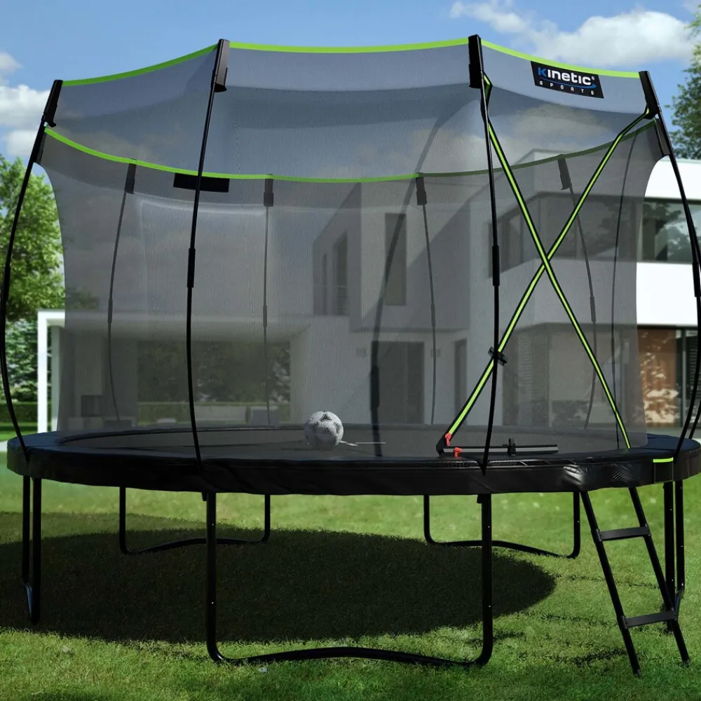Trampolin Sicherheitsnetz für ULTIMATE PRO Gartentrampoline ø 244/305/366/427 cm - Mit Reißverschluss und Sicherheitsclips, UV beständig, Ersatznetz Fangnetz Schutznetz | ^ Kinetic Sports Discount
