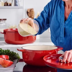 KitchenAid CC006057-001 Bräter mit Deckel - Rund - 3.3L 22cm Rot Hot