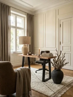 Konsolentisch – Akazie Massivholz, 120cm breit, 2 Metallbeine, mit Baumkante, Landhausstil ^ KADIMA DESIGN New