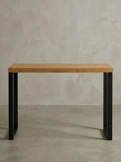 KADIMA DESIGN Konsolentisch – Eiche-Dekor/Schwarz, 120x39x75,5cm, schmal, mit Metallbeinen