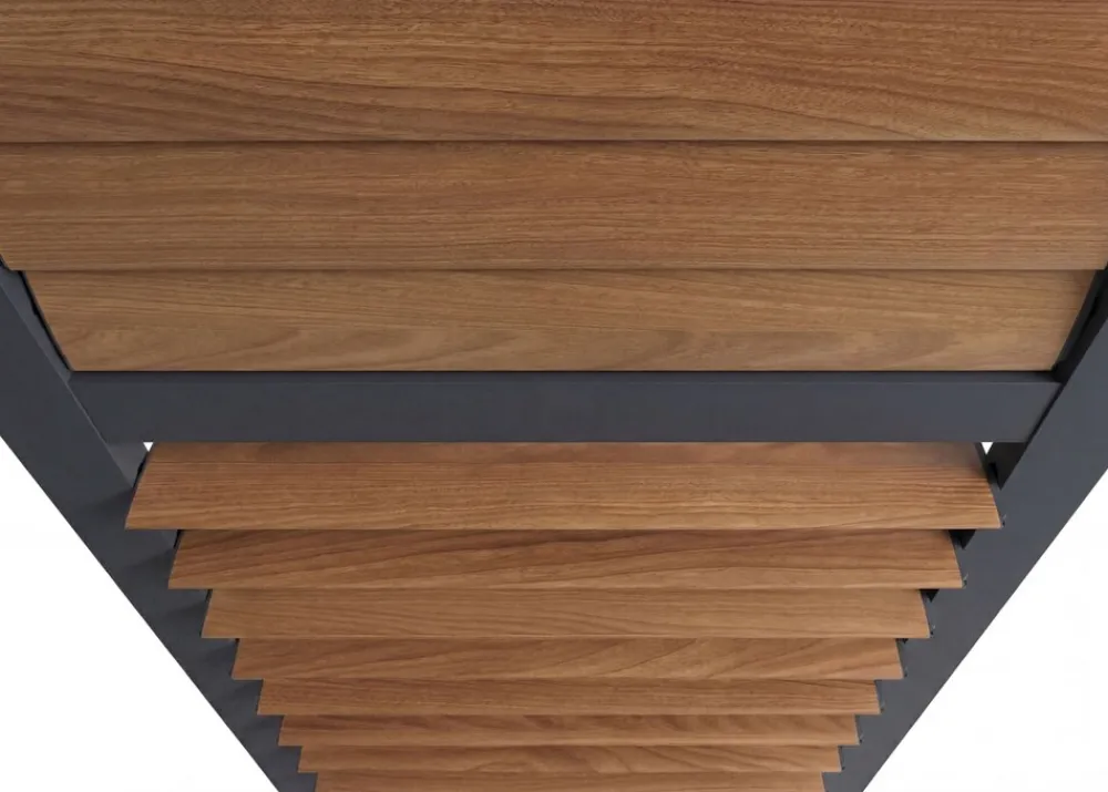 Lamellenwand für Pergola -P65, Lamellenpaneel Modul Paneel Seitenwand, Aluminium 220x68cm Holzoptik ~ anthrazit ^ MCW New