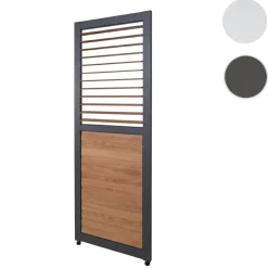 Lamellenwand für Pergola -P65, Lamellenpaneel Modul Paneel Seitenwand, Aluminium 220x68cm Holzoptik ~ anthrazit ^ MCW New