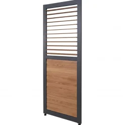 Lamellenwand für Pergola -P65, Lamellenpaneel Modul Paneel Seitenwand, Aluminium 220x68cm Holzoptik ~ anthrazit ^ MCW New