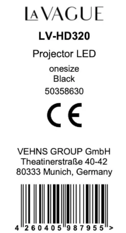 LA VAGUE LED-Projektor LV-HD320 schwarz Clearance