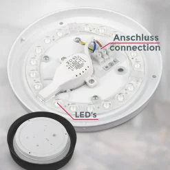 B.K.Licht LED Deckenleuchte, schwarz matt, 1xLED-Platine/12W Sale