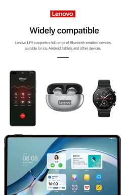 LP5 Bluetooth-Kopfhörer Grau ^ Lenovo Sale