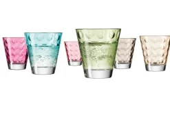 Leonardo Trinkgläser Optic 215 ml 6er Set bunt Hot