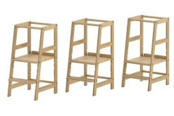 LERNTURM aus massiver Buche, Trittstufe- und Stehfläche 3-fach höhenverstellbar, Oberfläche natur lackiert ^ vipack Sale