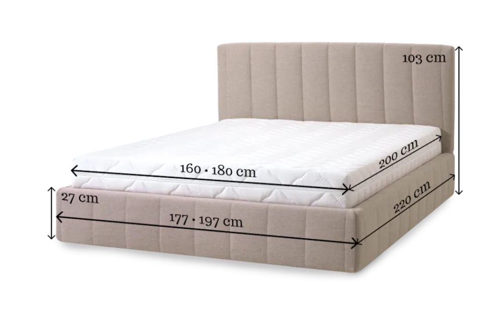 Polsterbett Quadro 180x200 in Siena ^ Letti Moderni Discount