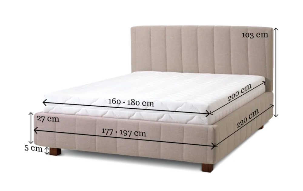 Polsterbett Quadro 180x200 in Siena ^ Letti Moderni Discount