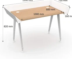 Letti Moderni Schreibtisch Tern 100x72 cm – mit Buche Dekor Weiß Online
