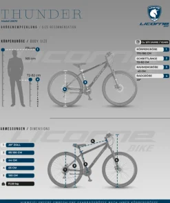 Licorne Bike Thunder Premium Mountainbike in 20, 24, 26, 27.5 und Fahrrad für Mädchen Jungen Herren und Damen Discbremse Farbe:;Größe: ^ Licorne Bike GmbH