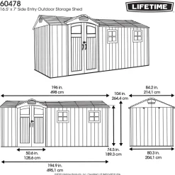 Lifetime Gerätehaus Idaho Grau|214x498x264,4cm Discount
