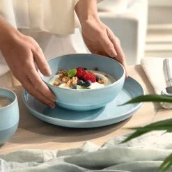 like. by Villeroy & Boch Einsteiger-Set Perlemor Aqua 8er Set blau New