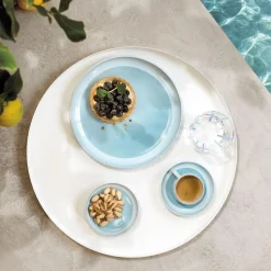 like. by Villeroy & Boch Einsteiger-Set Perlemor Aqua 8er Set blau New