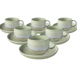 Kaffeetassen mit Untertassen Perlemor Alga 190 ml 6er Set ^ like. by Villeroy & Boch Clearance