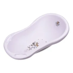 Babybadewanne Comic 84 cm lang ergonomische Form Ablagefächer ab Geburt weiß uni ^ Lorelli Outlet
