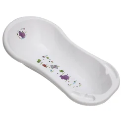 Lorelli Baby Badewanne Hippo 101 cm mit Ablagefächern, hochwertiger Kunststoff weiß Outlet