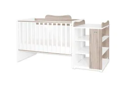 Lorelli Babybett Multi, Jugendbett, Schreibtisch, Wickeltisch, mehrfach umbaubar hellbraun weiß Online