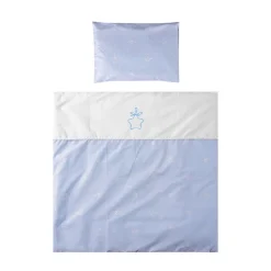 Lorelli Baby-Bettwäsche 7-teiliges Set First Dreams Decke Kissen Laken Himmel blau Bär grau Sale