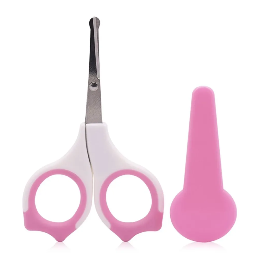Lorelli Baby Nagelschere Schutzkappe gebogen, Edelstahl, Babyschere, Nagelpflege rosa pink Hot