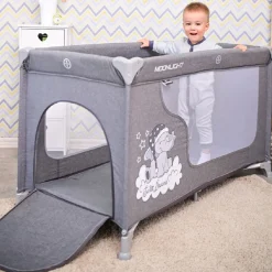 Baby Reisebett Laufstall Moonlight seitliche Öffnung Tragetasche faltbar braun ^ Lorelli Clearance