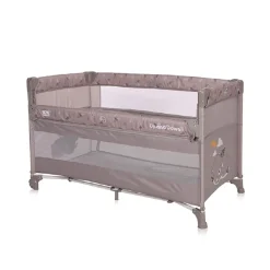 Lorelli Baby Reisebett Up´n Down, Öffnung, 2 Ebenen, Tragetasche, mit Rädern hellbraun dunkelgrau Discount