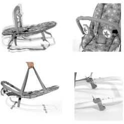 Babywippe Eliza Spielbogen, verstellbar, Tragegriffe, Schwingeffekt grau/hase ^ Lorelli Sale