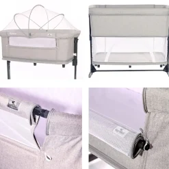 Beistellbett Milano 2in1 ab Geburt Matratze höhenverstellbar Moskitonetz ^ Lorelli Hot