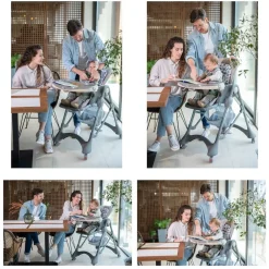 Lorelli Kinderhochstuhl Bellissimo klappbar, Räder, Korb, Liegeposition, Tablett beige Best