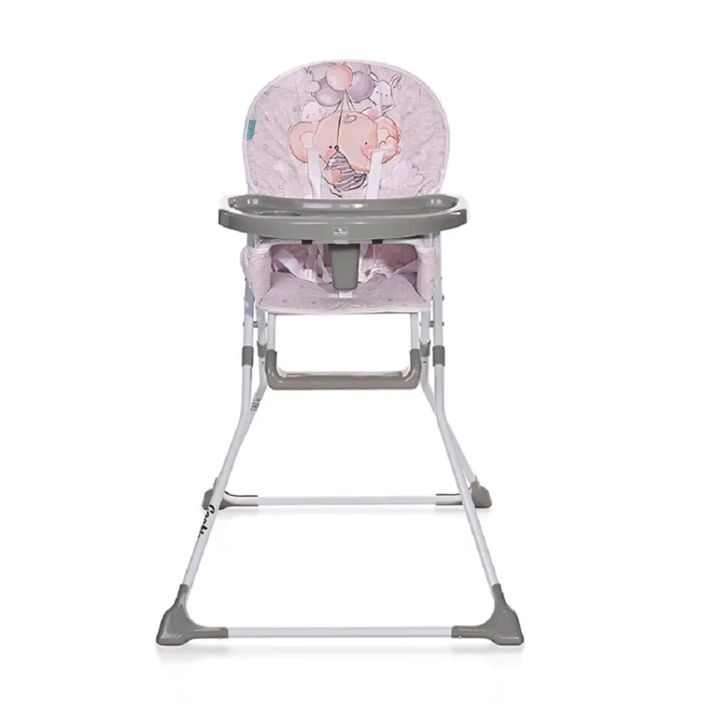 Lorelli Kinderhochstuhl Cookie, Bechervertiefung, abwaschbarer Stoff, klappbar grau New
