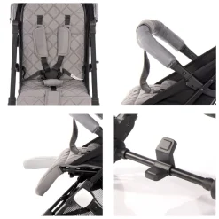 Kinderwagen Fiorano faltbar, Ablagekorb, Frontbügel abnehmbar, Bremse grau hellgrau ^ Lorelli Discount