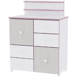 Kommode Cupboard 83 x 71 x 96 cm, 4 Schubladen, 2 Türen mit Regalboden dunkelgrau ^ Lorelli Sale