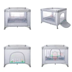 Reisebett My Place Dach Fenster faltbar Matratze Schlupfloch Tragetasche grau ^ Lorelli New