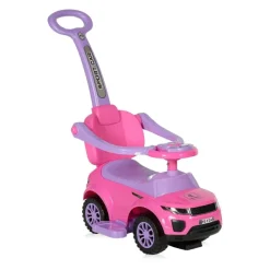 Rutscher 3 in 1 Kinderauto Off Road Schiebegriff Musik Rückenlehne rosa ^ Lorelli Online