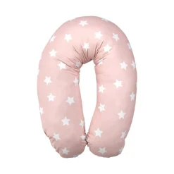 Lorelli Stillkissen Schwangerschaftskissen Sterne 190 cm 100% Baumwolle pink grau Sterne Sale