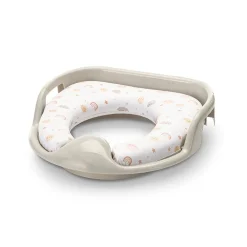 Lorelli Toilettensitz weich, Handgriffe, gepolstertes Sitzkissen, Spritzschutz beige blau Best