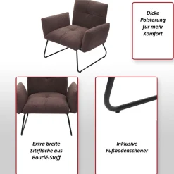 MCW Lounge-Sessel -K34, Cocktailsessel Sessel, Bouclé Stoff/Textil MVG-zertifiziert ~ weiß Sale