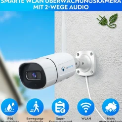 Dual WLAN Funk Kamera Set Überwachungssystem mit Monitor Cloud 4 bis 8 IP Kameras & App 2 Kameras ^ LUVISION