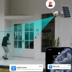 4G / LTE PTZ Solar Überwachungskamera 24/7 Aufzeichnung AOV SIM Karte KI Bewegungsverfolgung ^ LUVISION Hot