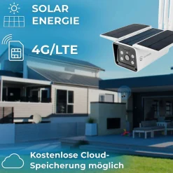 4G/ LTE Solar IP Kamera Cloud Überwachungskamera für SIM Karte mit Solarzelle Solarpanel Solarkamera 6W ^ LUVISION Online