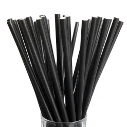 LUXENTU Papier-Trinkhalme Jumbo 20 cm 100er Set Schwarz Clearance