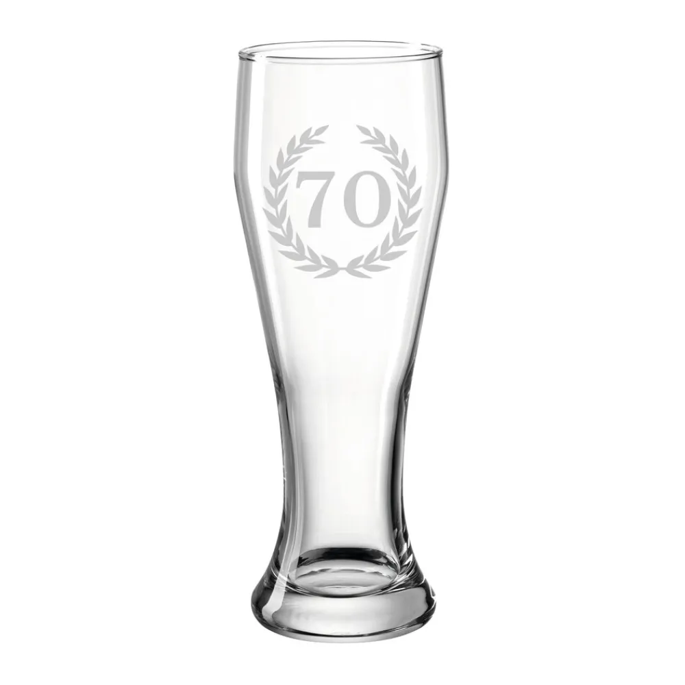 Weizenbierglas mit Gravur 70. Jubiläum 0,5 l ^ LUXENTU Discount